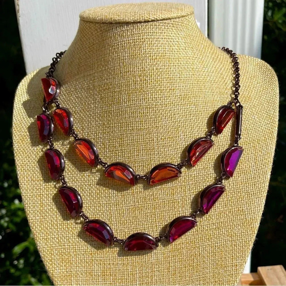 Crystal Pink Chain 2 Slide Necklace, NEW🌺NWT - Picture 1 of 5